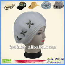 Rabbit Hair Hat/Fur hat/Fashion Wool Hat with Flower fur hats fashion wool hats , LSA44